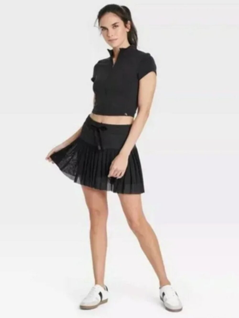 JoyLab Mesh High Rise Pleated Skort Skirt Size L